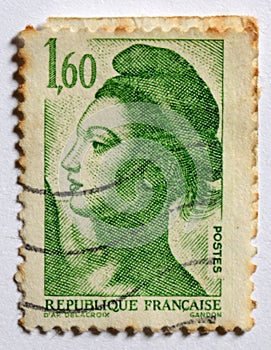 ITALY - June 9,2023 : Old french postage stamps.