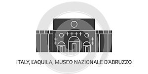Italy, L'aquila, Museo Nazionale D'abruzzo, travel landmark vector illustration photo