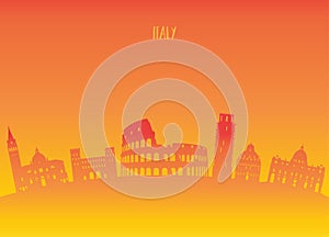 Italy Landmark Global Travel And Journey paper background. Vector Design Template.used for your advertisement, book, banner, temp