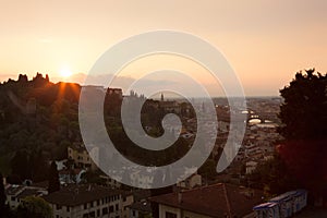 Italy. Landscape of evening Florence