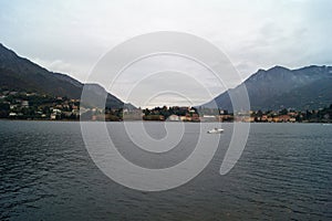 Italy landscape storm at lake Como