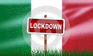 Italy lockdown stopping ncov epidemic or outbreak - 3d Illustration