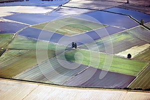 Italy, Lombardy,landscapes rice field from see aer photo