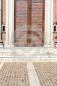 Italy lombardy in the somma church closed brick tower