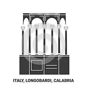 Italy, Longobardi, Calabria, Travels Landsmark travel landmark vector illustration