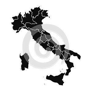 Italy map with administrative division isolated â€“ vector