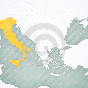 Map of Balkans - Italy
