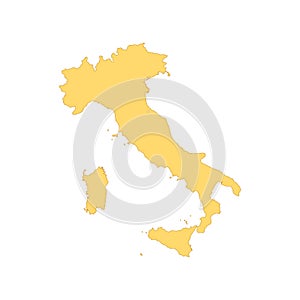 Italy map color line element. Border of the country.