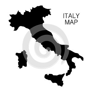 Italy map and country name isolated on white background. Vector illustration