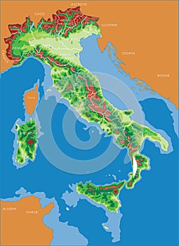 Italy map - french photo