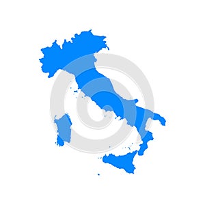 Italy map geography concept. Flat vector icon. White background