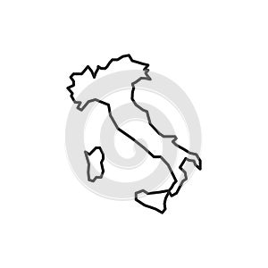 Italy map icon isolated on white background.