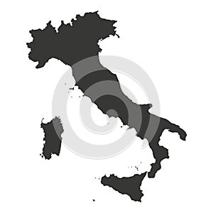 Italy map isolated silhouette