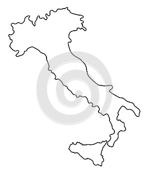 Italy map outline vector illustration