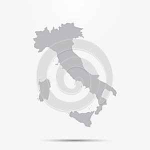 Italy map with shadow isolated