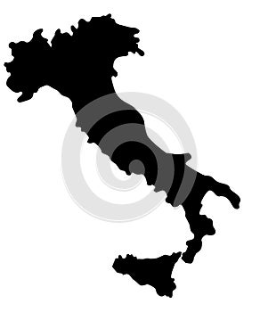 Italy map silhouette vector illustration