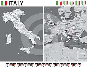 Italy Map - Vector Infographic Set