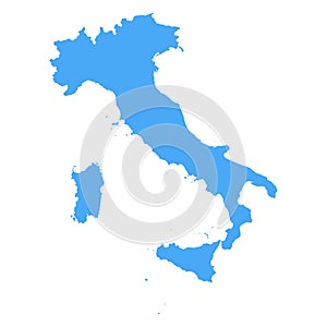 Italy Map - Vector Solid Contour