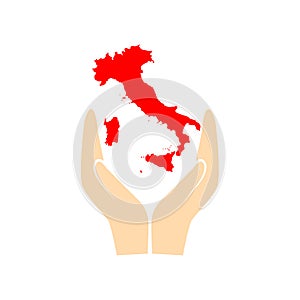 Italy map on a white background. Vector
