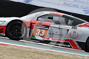 Italy - 29 March, 2019: Audi R8 LMS 2019 of Car Collection Motorsport Germany Team