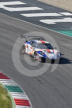 Italy - 29 March, 2019: Porsche 911 GT3 R of Herberth Motorsport Germany Team