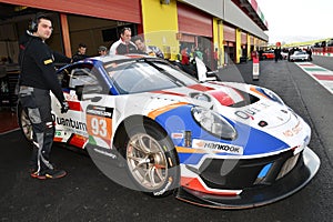 Italy - 29 March, 2019: Porsche 911 GT3 R of Herberth Motorsport Germany Team