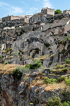 Italy. Matera. Glimpse of the ancient town. Sasso Caveoso