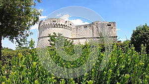 Italy. Matera. Tramontano Castle, 16th century AD The mighty circular building of the keep