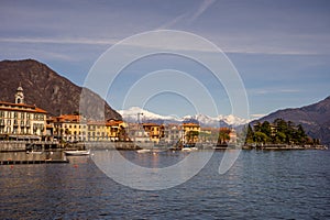 Italy, Menaggio, Lake Como, village waterside quay