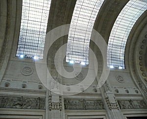 Italy, Milan, Milano Centrale railway station, glass roof of the building