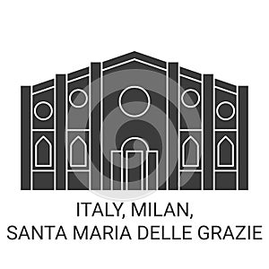 Italy, Milan, Santa Maria Delle Grazie travel landmark vector illustration photo