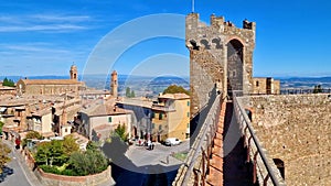 Italy. Montalcino - scenic medieval town in Tuscany. 4k video