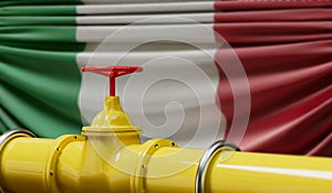 Italy oil and gas fuel pipeline. Oil industry concept. 3D Rendering