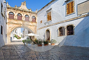 Ostuni, a white village between the olive grove photo