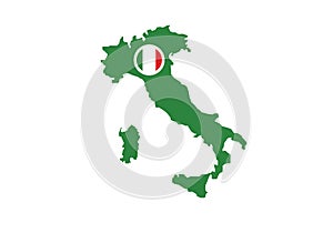 Italy outline map country shape heart symbol love state borders