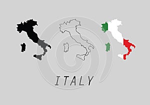 Italy outline map national borders