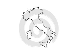 Italy outline map national borders country shape