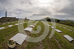 Italy Passo della Futa and the Giogo trekking in nature, paths and panoramic views germanic military cemetery photo