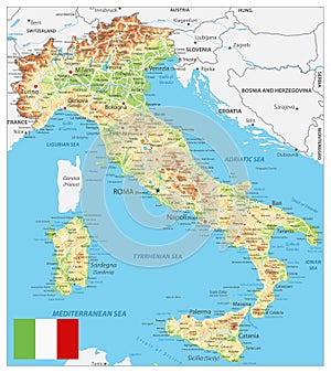 Italy Physical Map