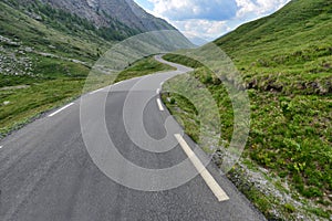 Mountain landscape with curved road