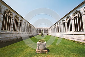 Italy. Pisa, July 21, 2013 Cathedral Square, The Campo Santo, Holy Field, Camposanto Monumentale, monumental cemetery