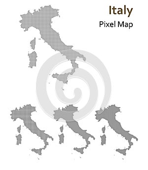 Italy pixel map vector isolated on white background