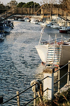 Italy River with Tourist Boat photo