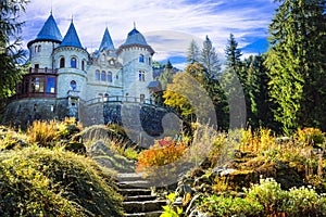 Italy. Romantic medieval castles of Valle d\'Aosta - faiy tale Savoia (Savoy) photo