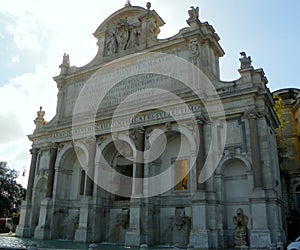 Italy, Rome, 35 Via Garibaldi, magnificent Fontana dell\' Acqua Paola, facade of the monument