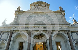 Italy, Rome, 35 Via Garibaldi, magnificent Fontana dell\' Acqua Paola, the upper part of the monument