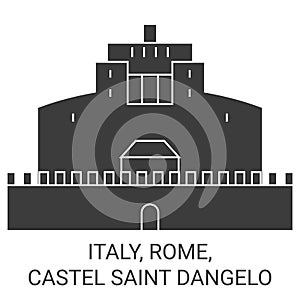 Italy, Rome, Castel Saint Dangelo travel landmark vector illustration photo