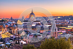 Italy, Rome Cityscape with Historic Buildings and Cathedrals photo