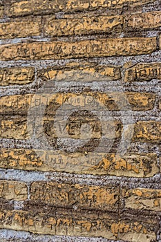 Italy, Rome, Colosseum, a close up of a bricks at the colosseum