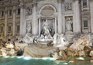 Italy. Rome. Fountain Trevi at night